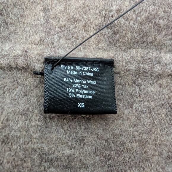 Jenni Kayne Open Front Sweater Coat Oatmeal Merino Wool Blend Size XS Oversized - Picture 8 of 9